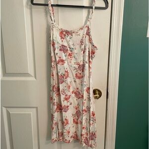 SO White and Coral Floral Sundress
